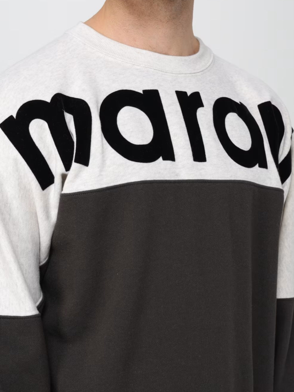 Two-Tone Long-Sleeve Sweatshirt with Bold Logo