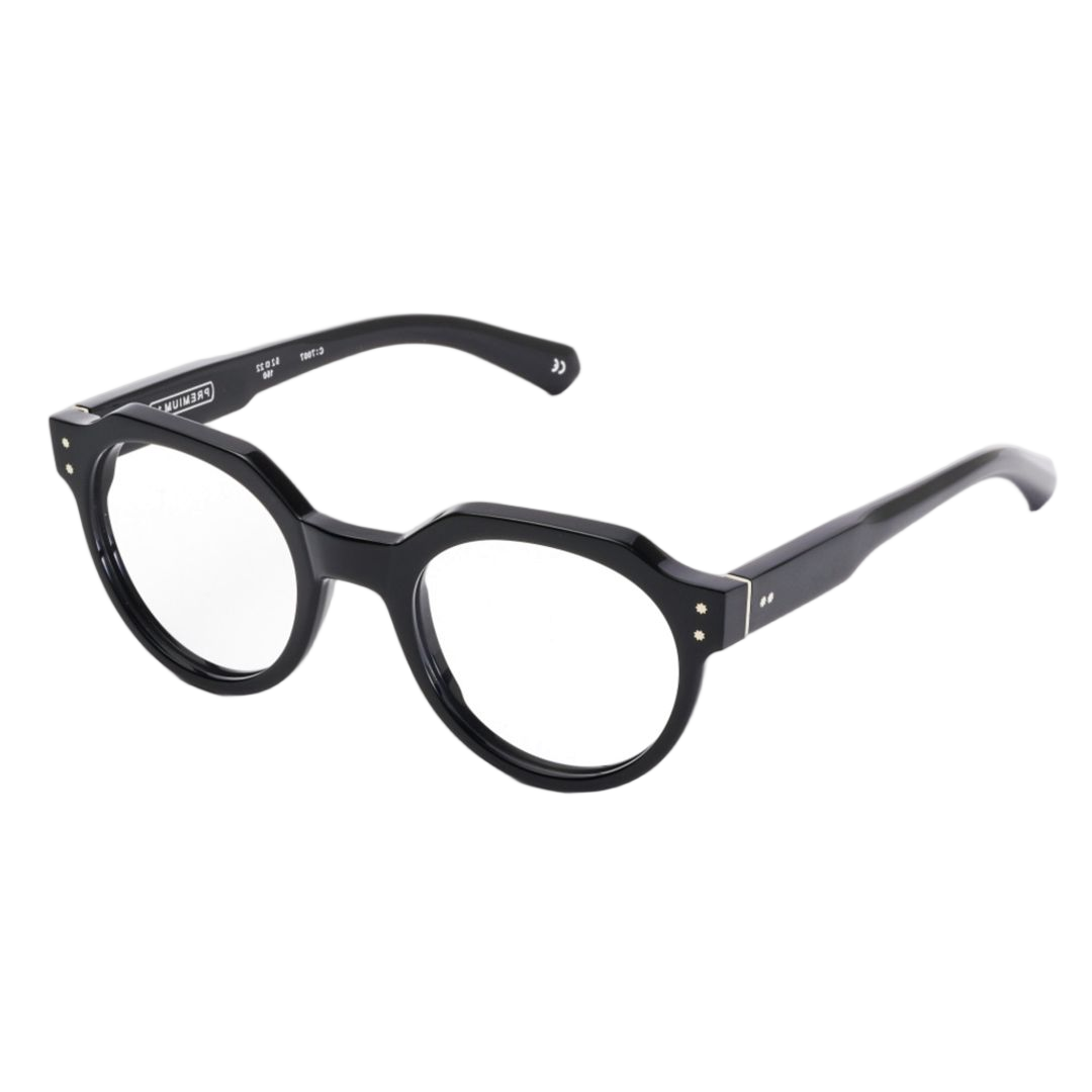 Premium 14 Bold Round Frame Sunglasses with Angular Bridge
