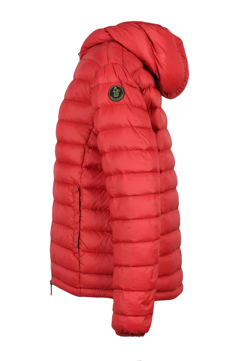 Down Jacket with Zip - Red