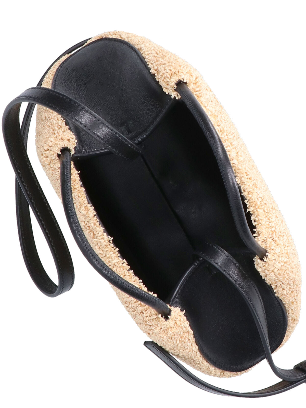 Trapezoidal Textured Beige Bag