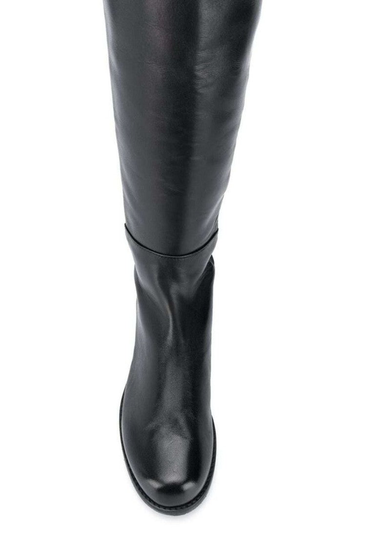 Tall Knee-High Boots with Textured Back Panel