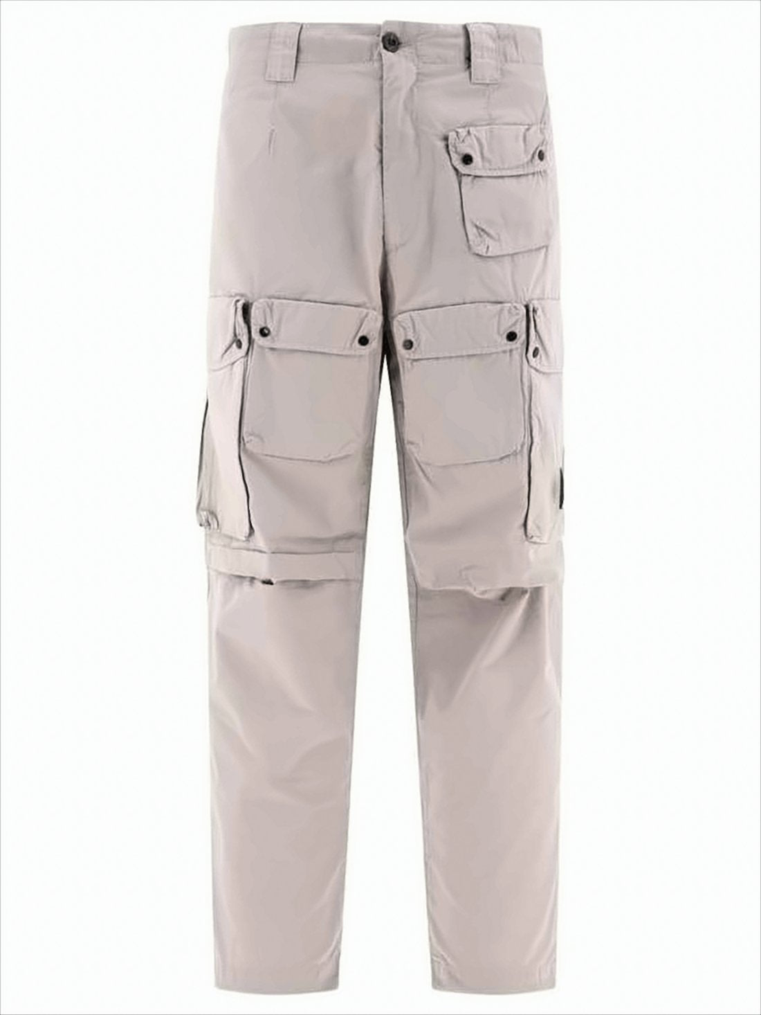 Relaxed-Fit Cargo Pants with Flap Pockets and Button Closure