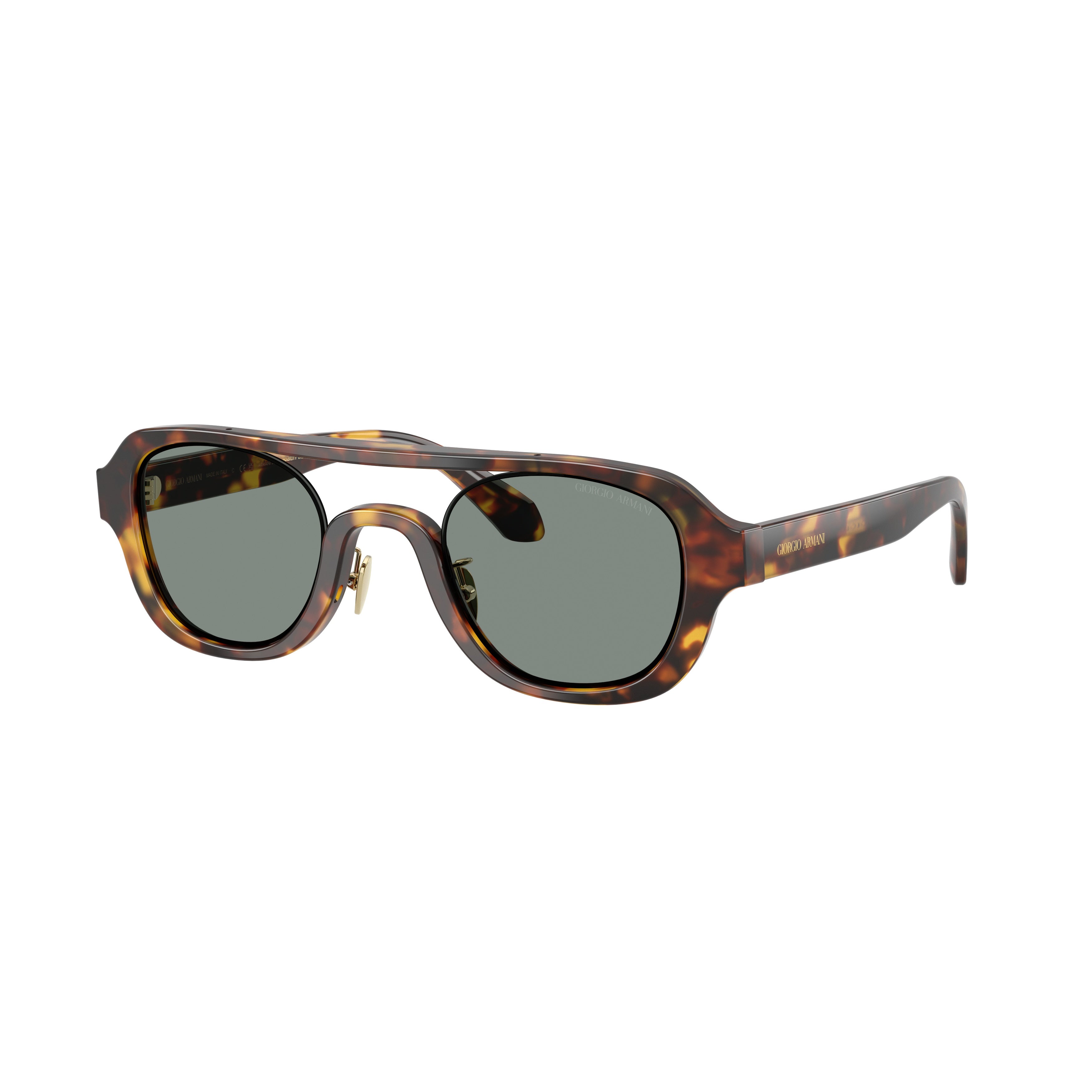 0ar8247 Bold Tortoiseshell Acetate Sunglasses with Adjustable Nose Pads