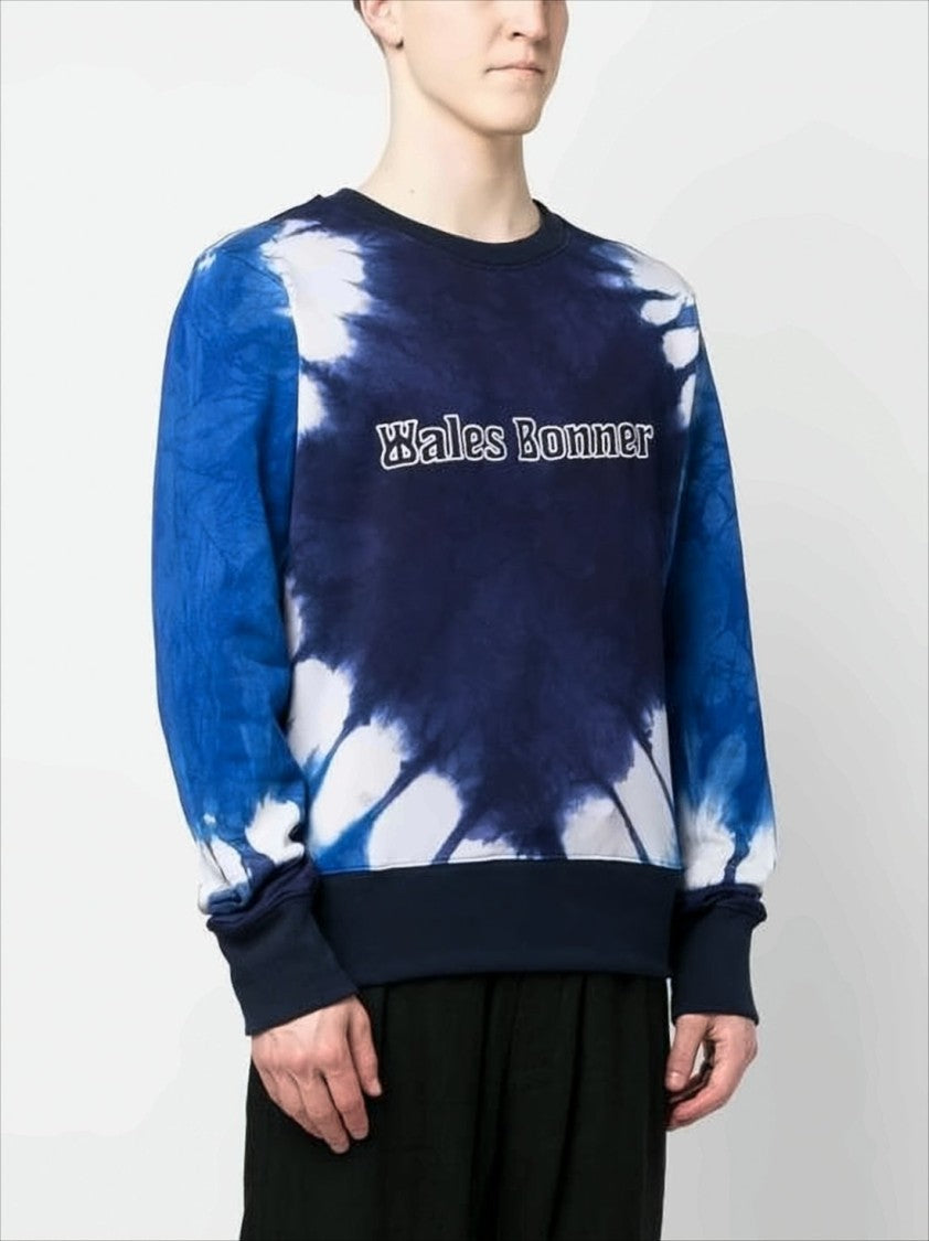 Tie-Dye Long Sleeve Shirt with Contrasting Logo
