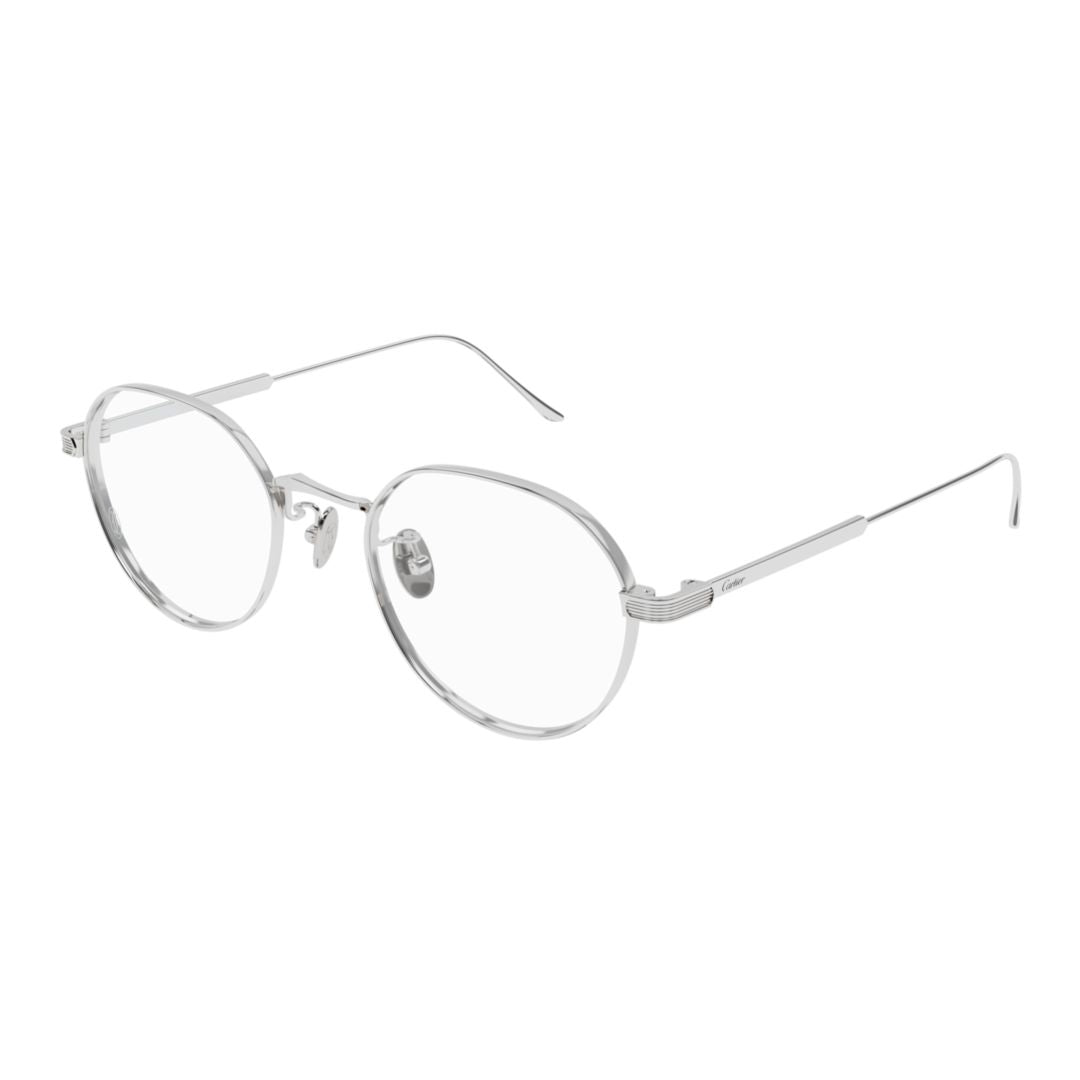 Ct0561oa Round Titanium Eyeglasses with Polished Metallic Finish