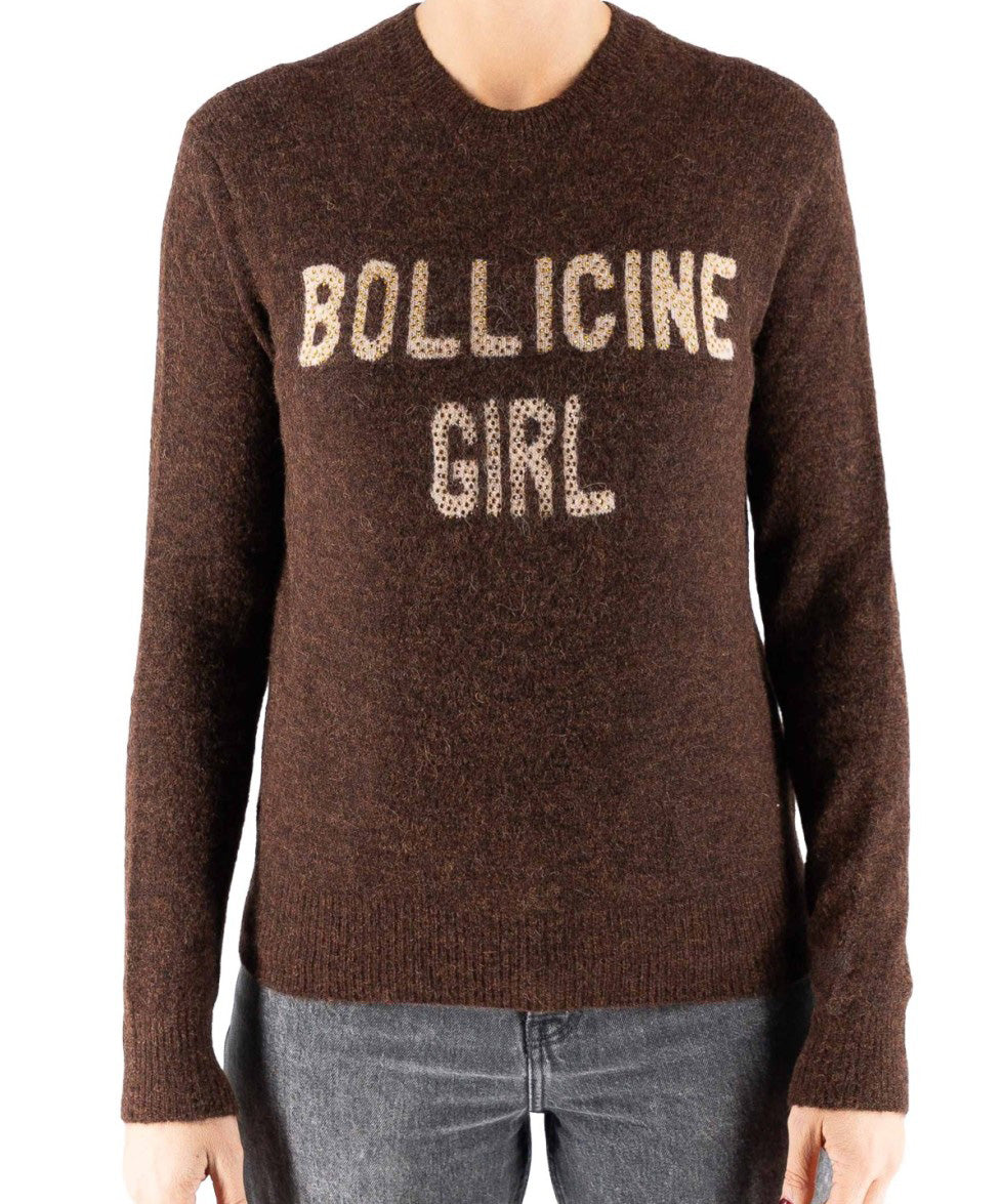 Alpaca Sweatshirt with Unique 'Bollicine Girl' Print