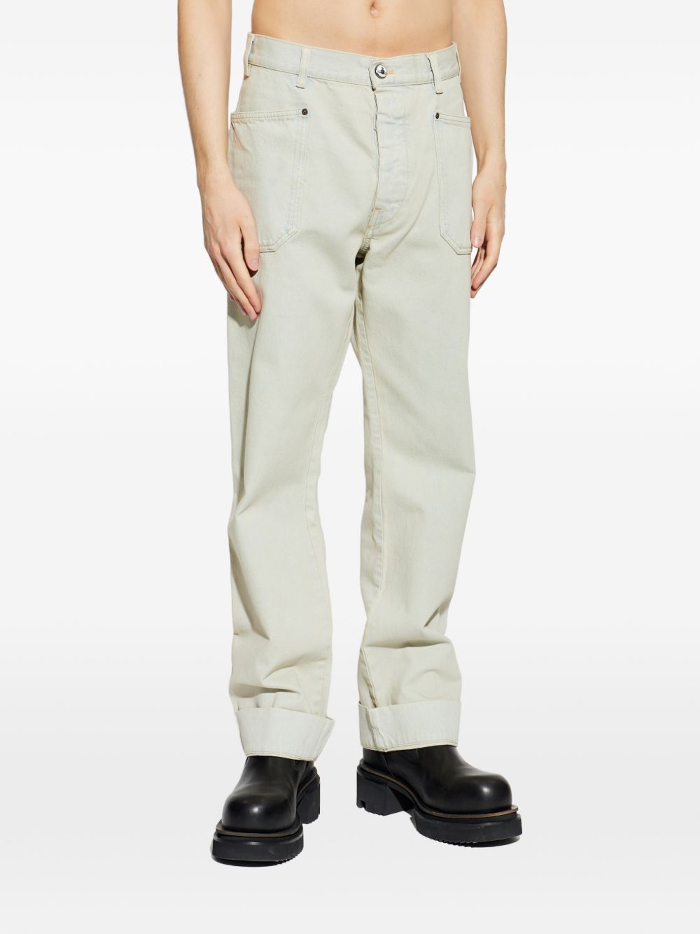 Relaxed Fit Straight Leg Denim Jeans
