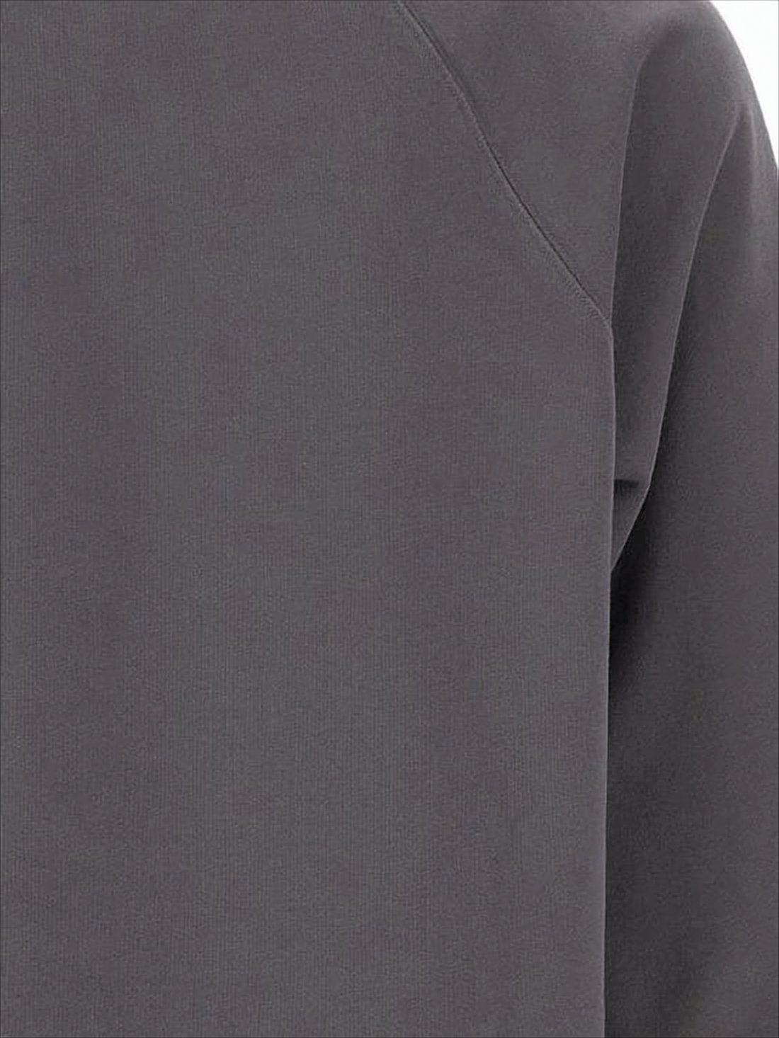 Oversized Grey Sweatshirt With Fox Head Emblem