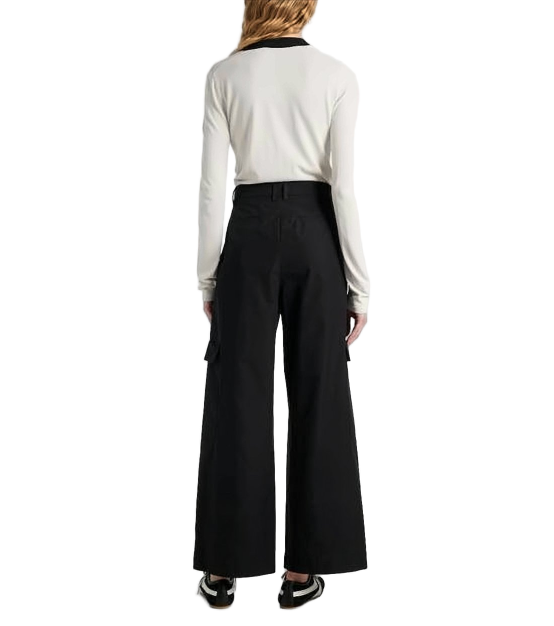 High-Waisted Black Straight-Leg Pants