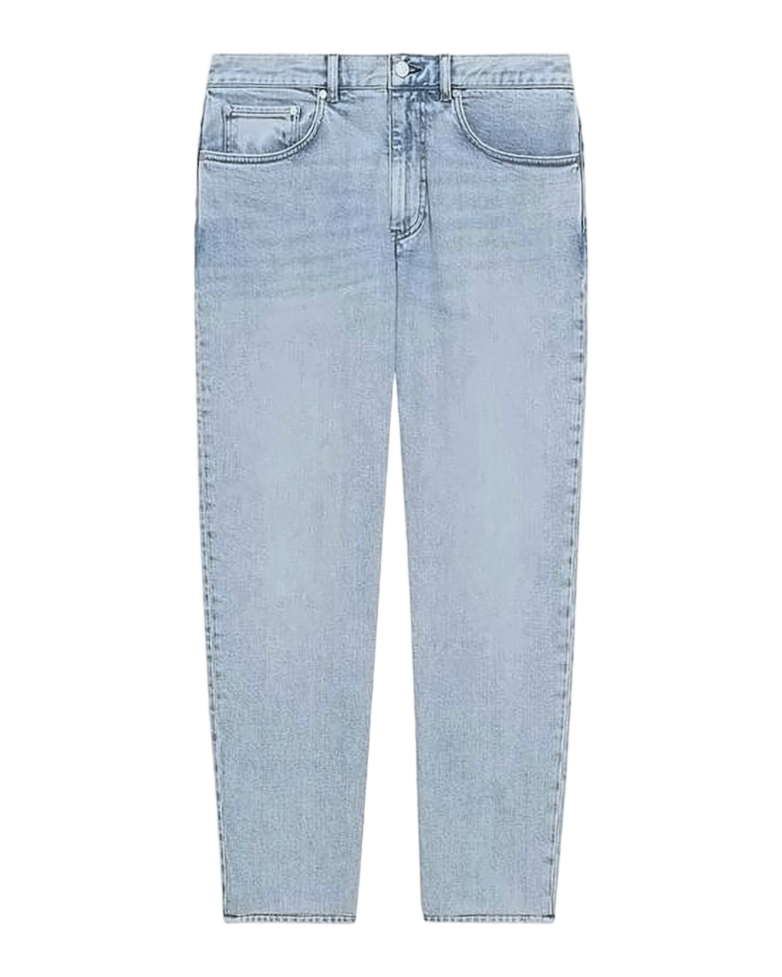 Classic Five-Pocket Denim Pants with Straight-Leg Cut