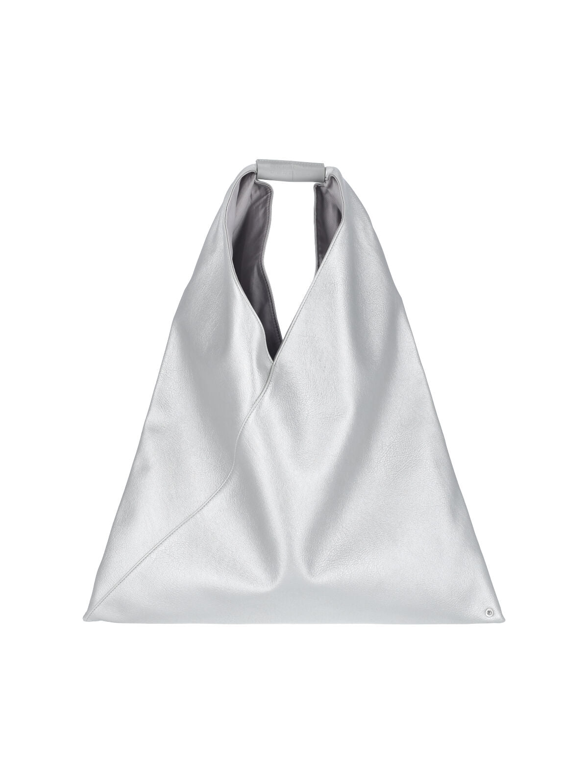 Structured Silver Bag With Minimalistic Design