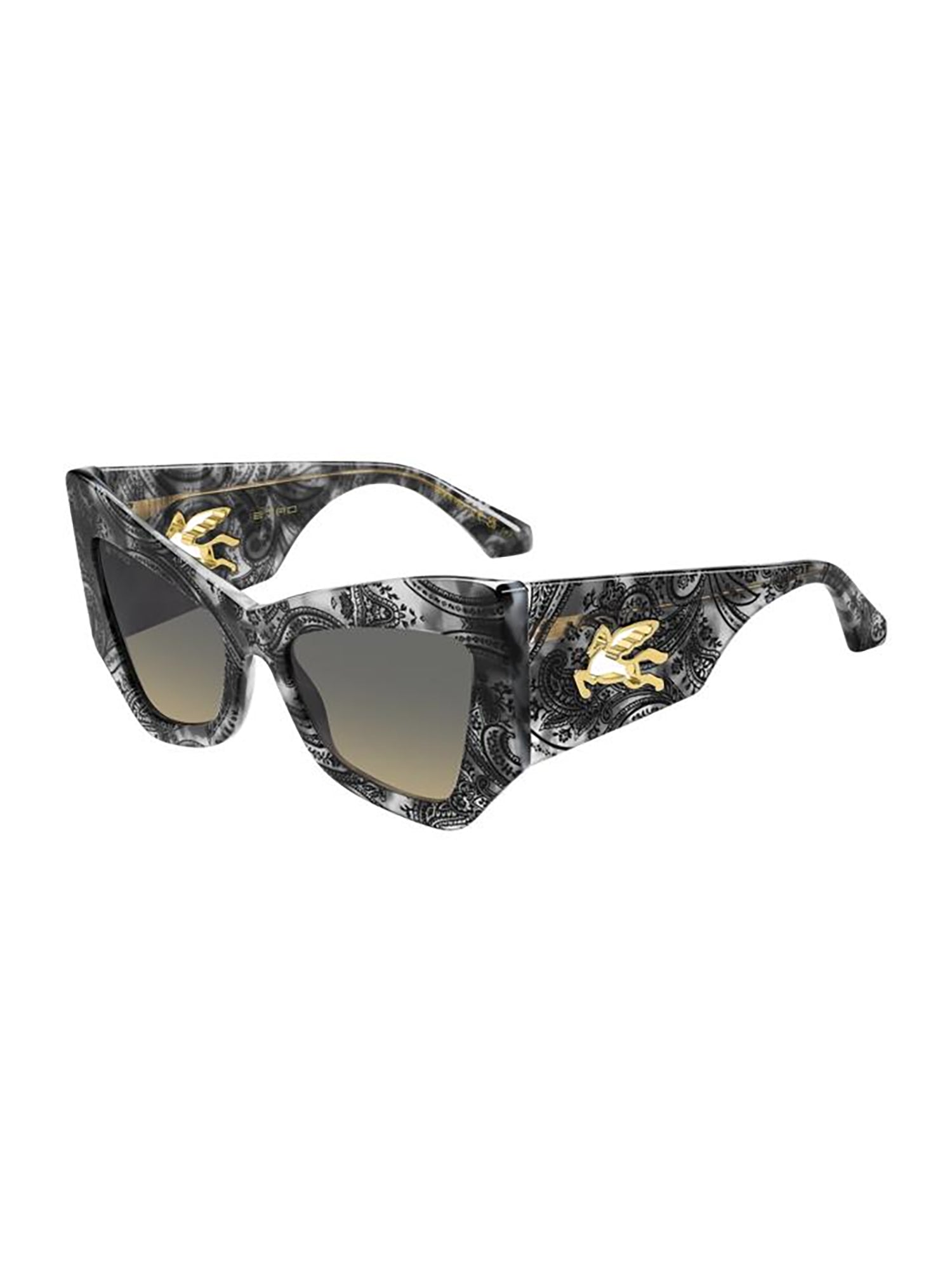 Ponadwymiarowe okulary przeciwsłoneczne kocie oczy ETROMANIA ze skomplikowanymi wzorami paisley