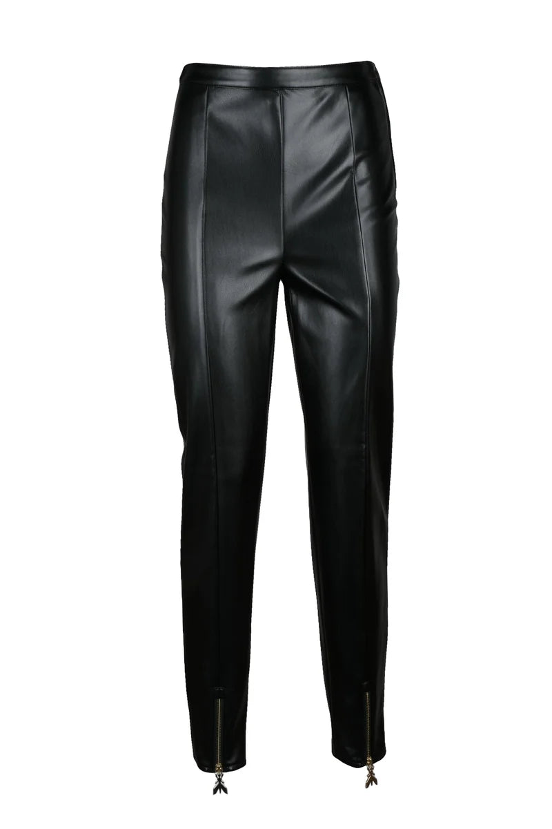 Faux Leather Leggings High Waist - Black