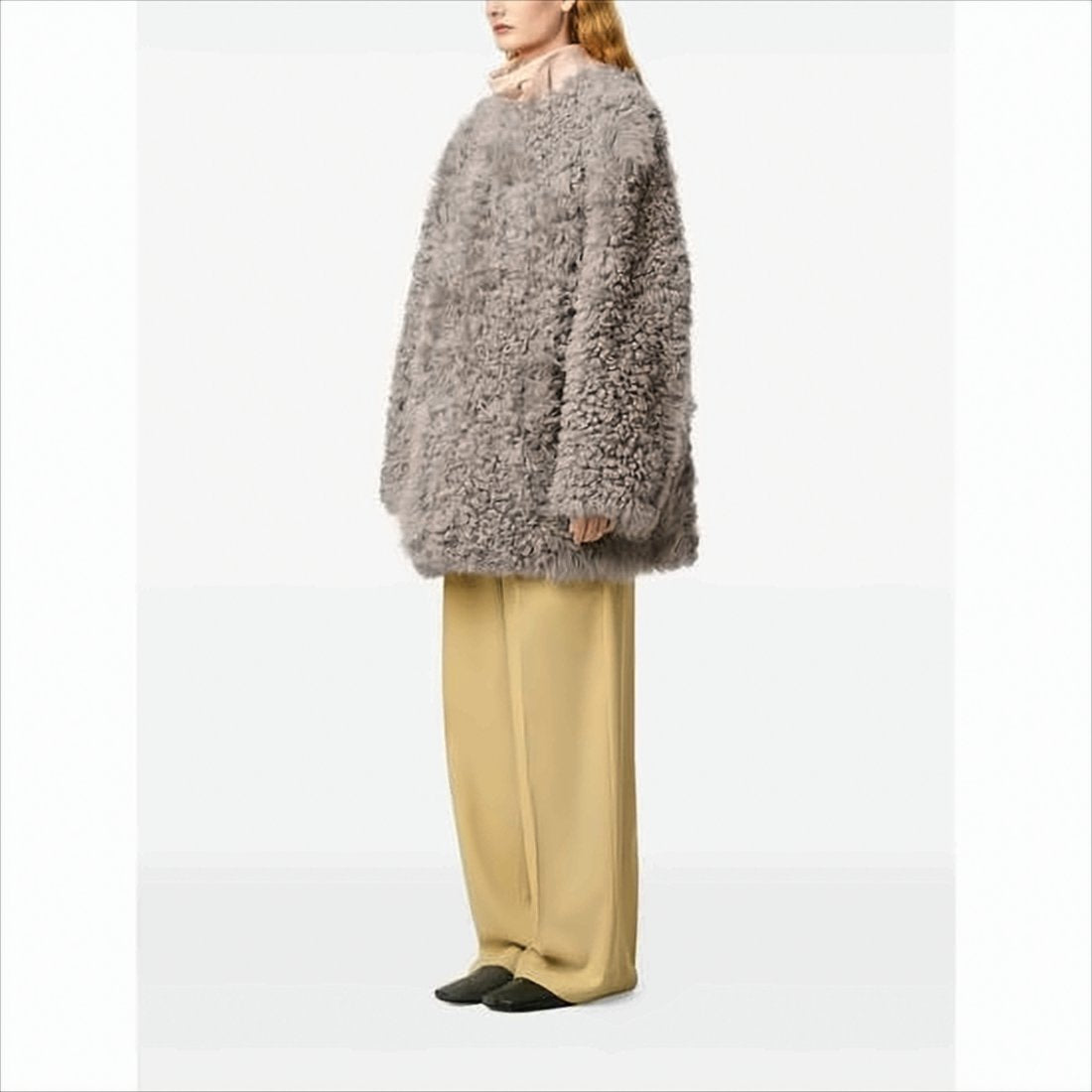 Plush Lambskin Coat With Oversized Silhouette