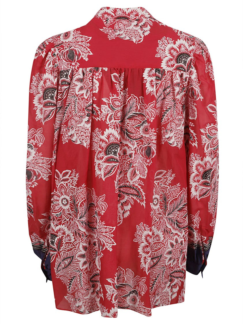 Red Floral Pattern Shirt