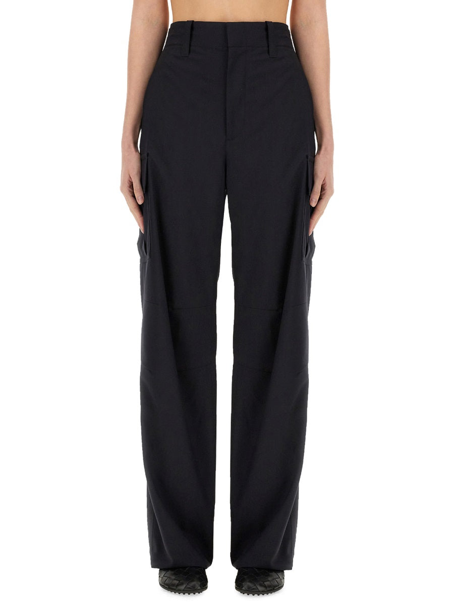 Tailored Wool Cargo Pants with Functional Pockets