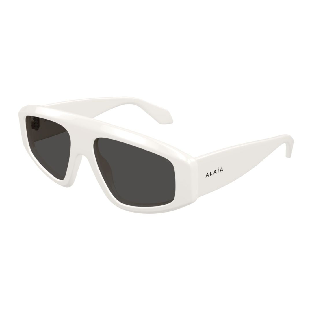 Aa0092s Oversized Rectangular Sunglasses in Glossy White Finish