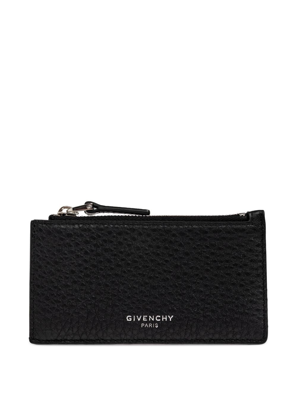 Textured Calf Leather Wallet With Zippered Closure