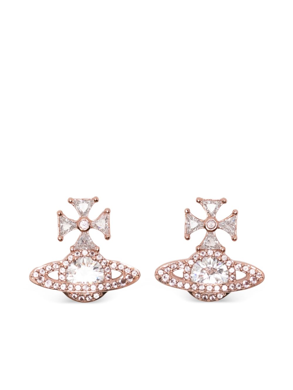 Rose Gold Orb Pendant Earrings