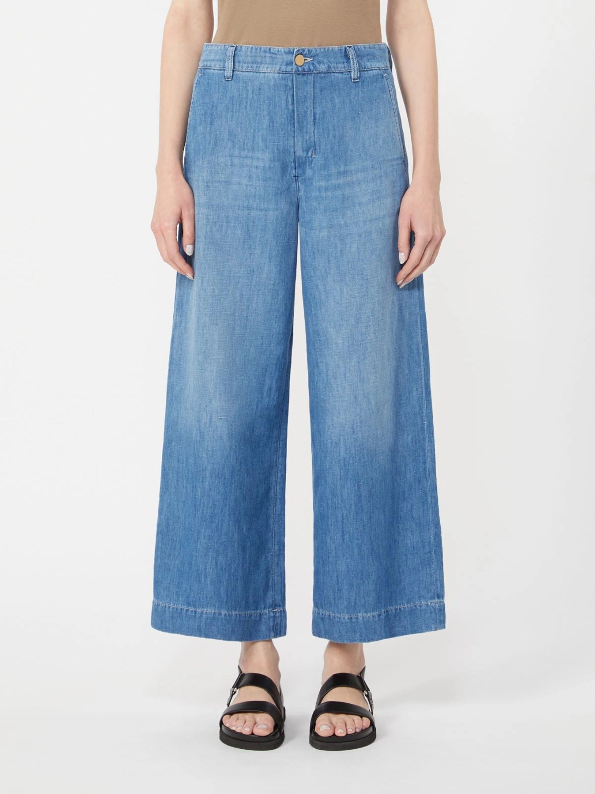 Blue Smmastice Wide-Leg High Denim Culottes