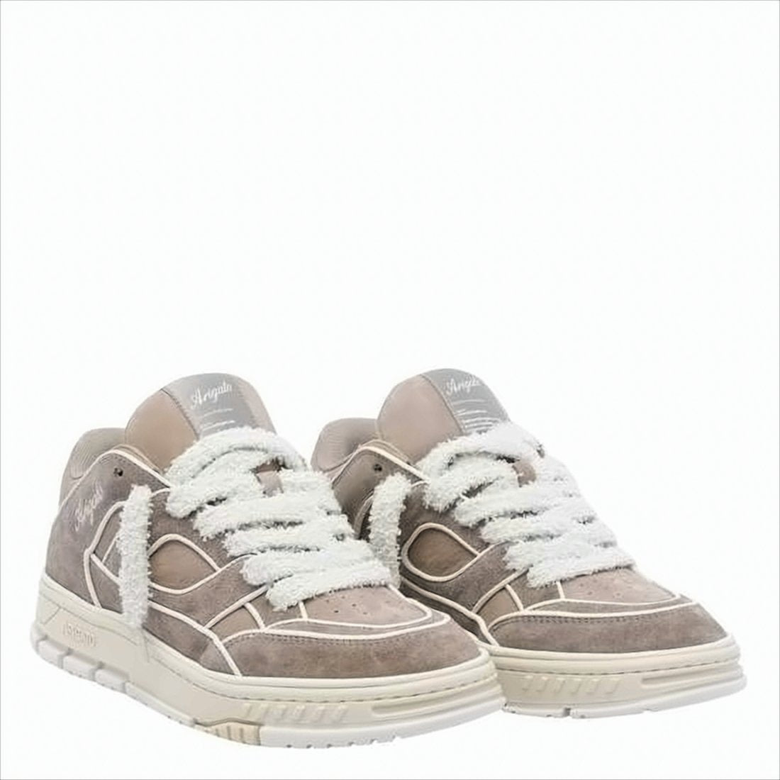 Taupe Sneakers with White Accents