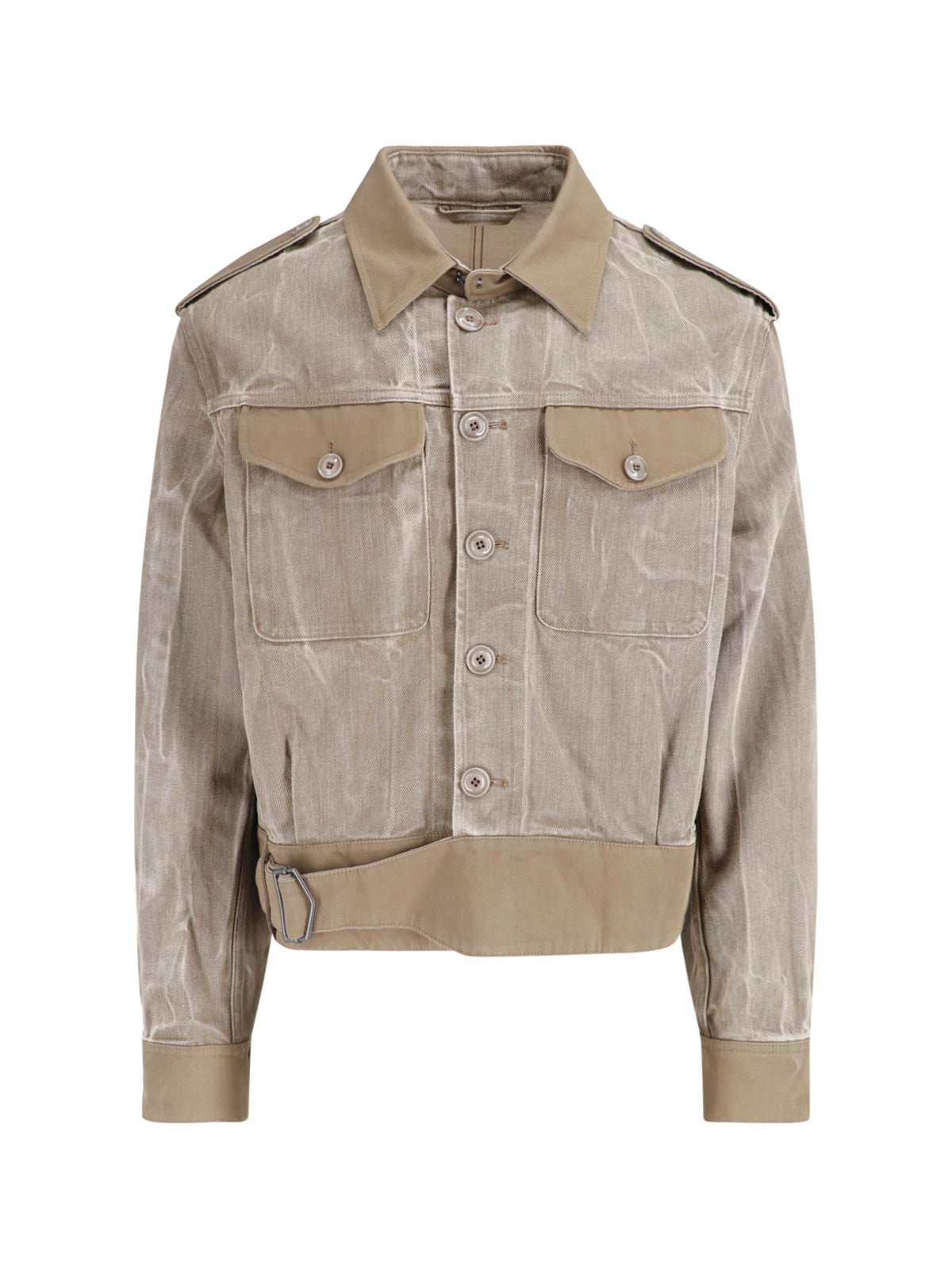 Green Battle Cropped Cotton Jacket
