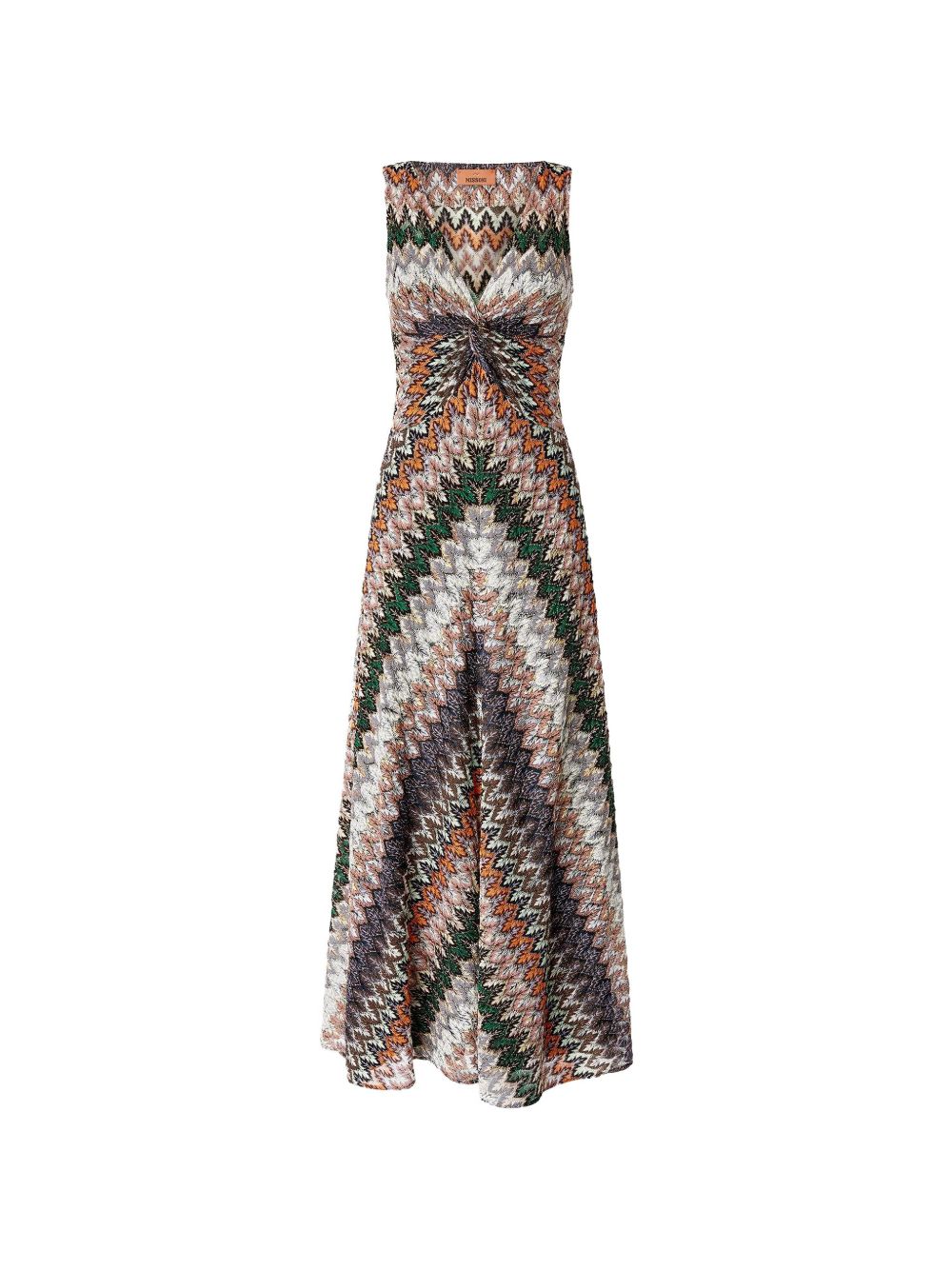 Multicolor Zigzag Knit Midi Dress