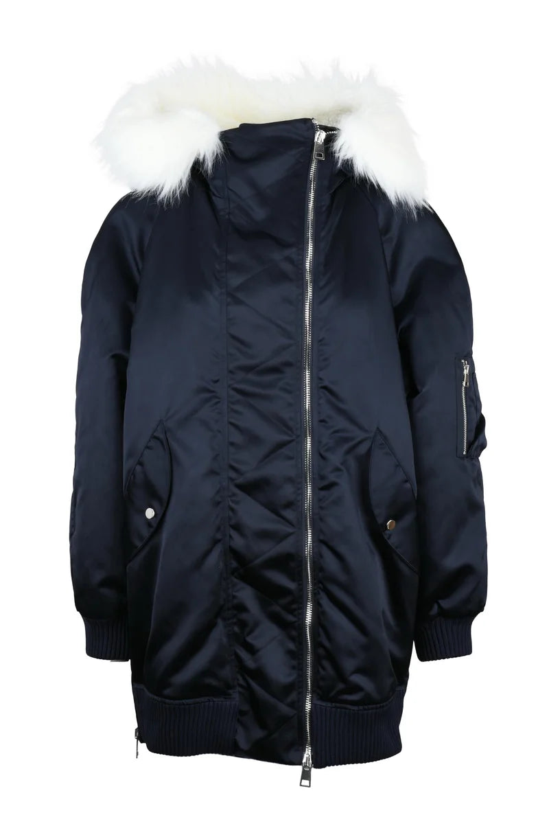 Parka with Plush Hood - Multicolor