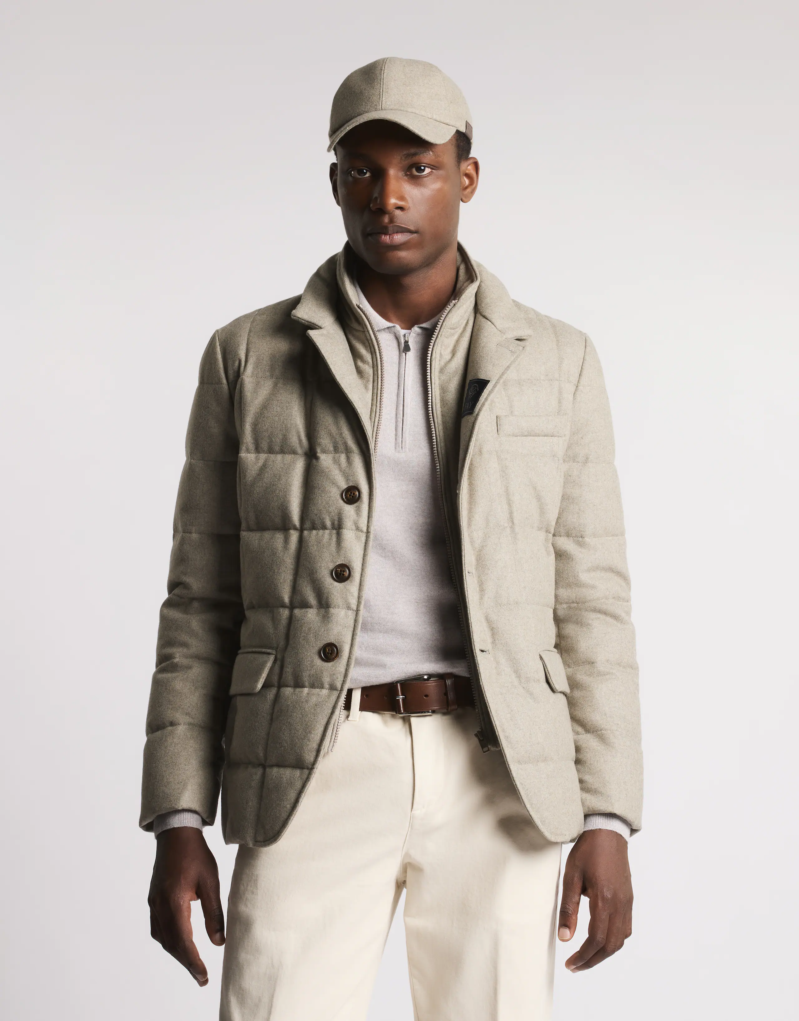 Padded Boxy Down Jacket With Flap Pockets