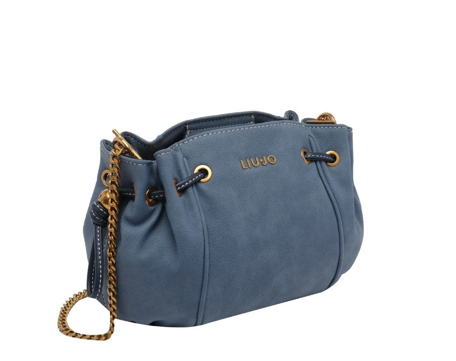 Blue Drawstring Shoulder Bag