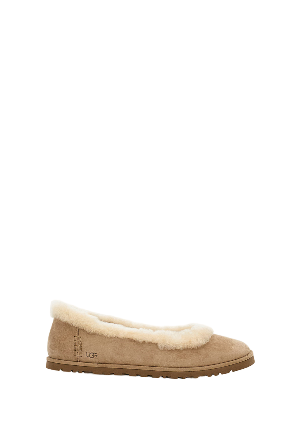 Beige Zora Suede Ballet Flats