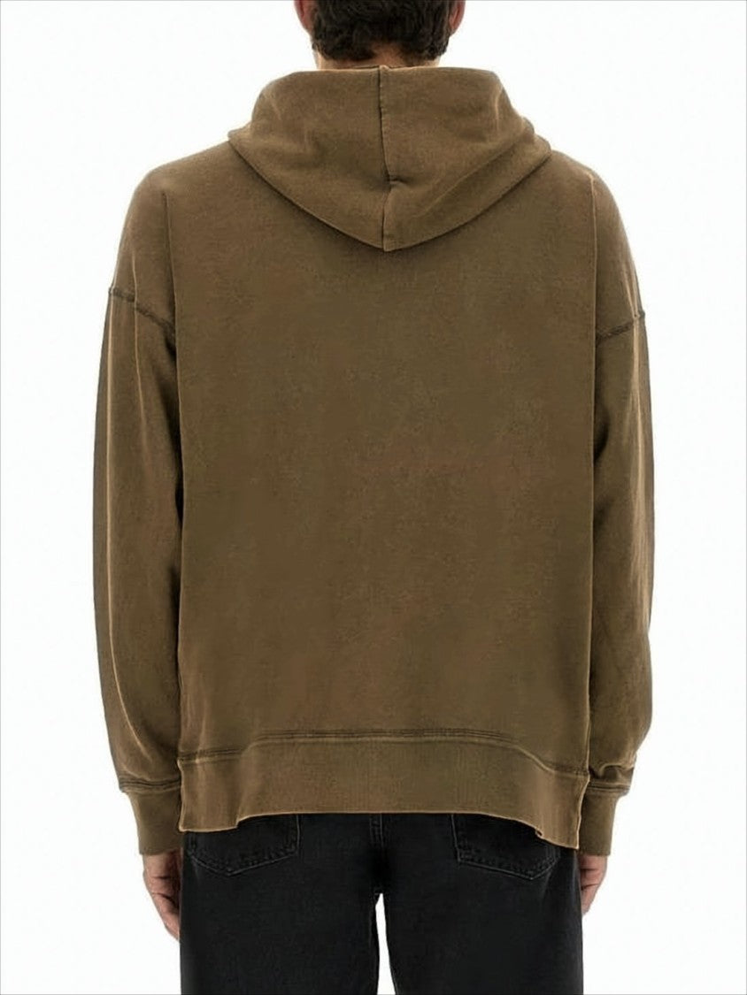 Relaxed-Fit Brown Hoodie with Bold Graphic Print