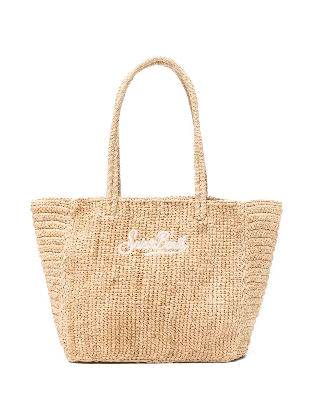 Woven Tote Bag with Embroidered Logo