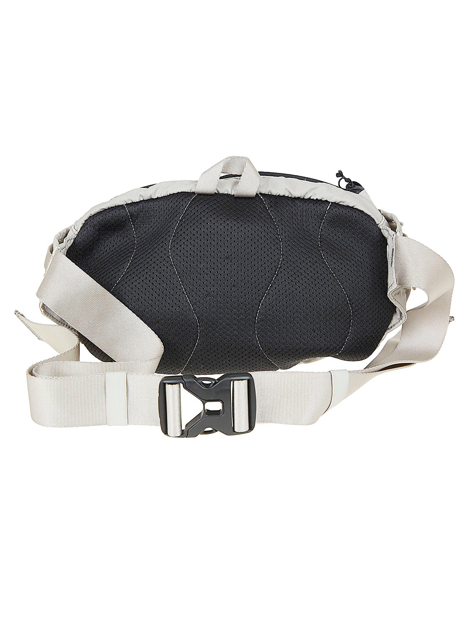 Tonal Gray Compact Belt Bag With Top Handle