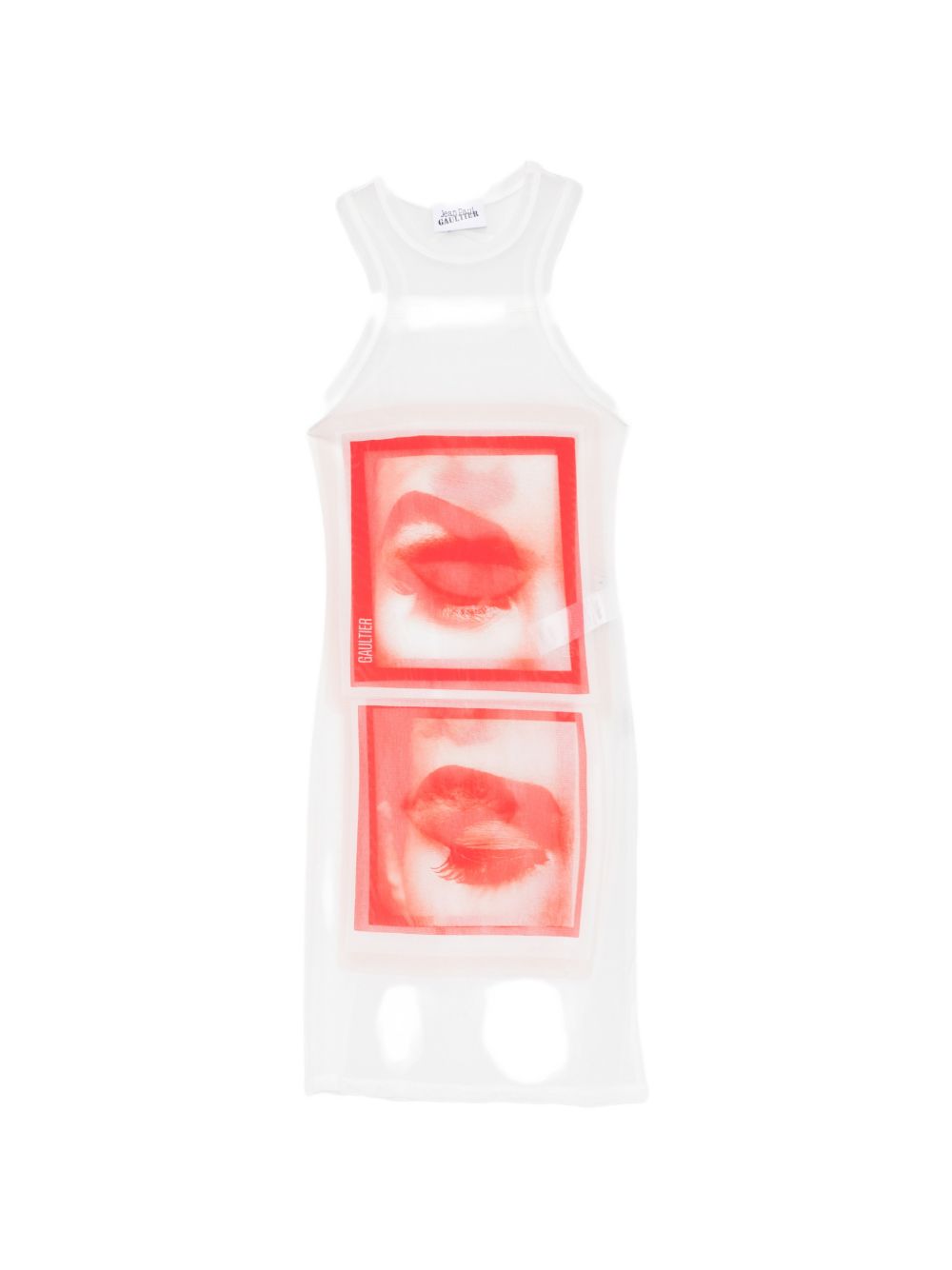 Sheer Mini Dress with Bold Graphic Prints