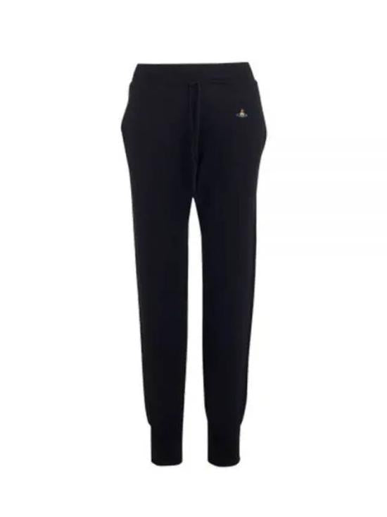 Tapered Black Jogger Pants with Cashmere Blend