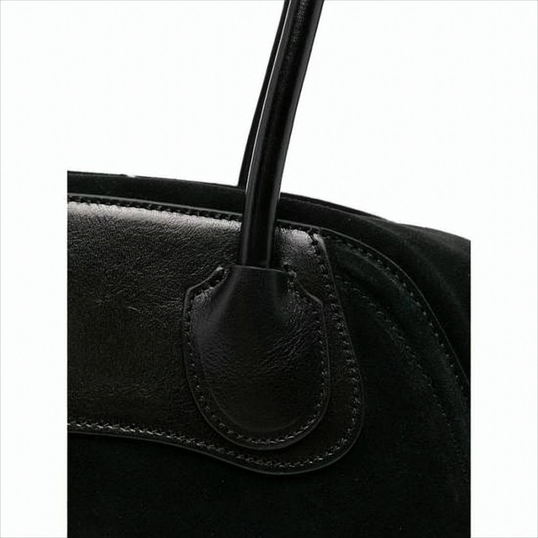 Structured Black Suede Tote Bag