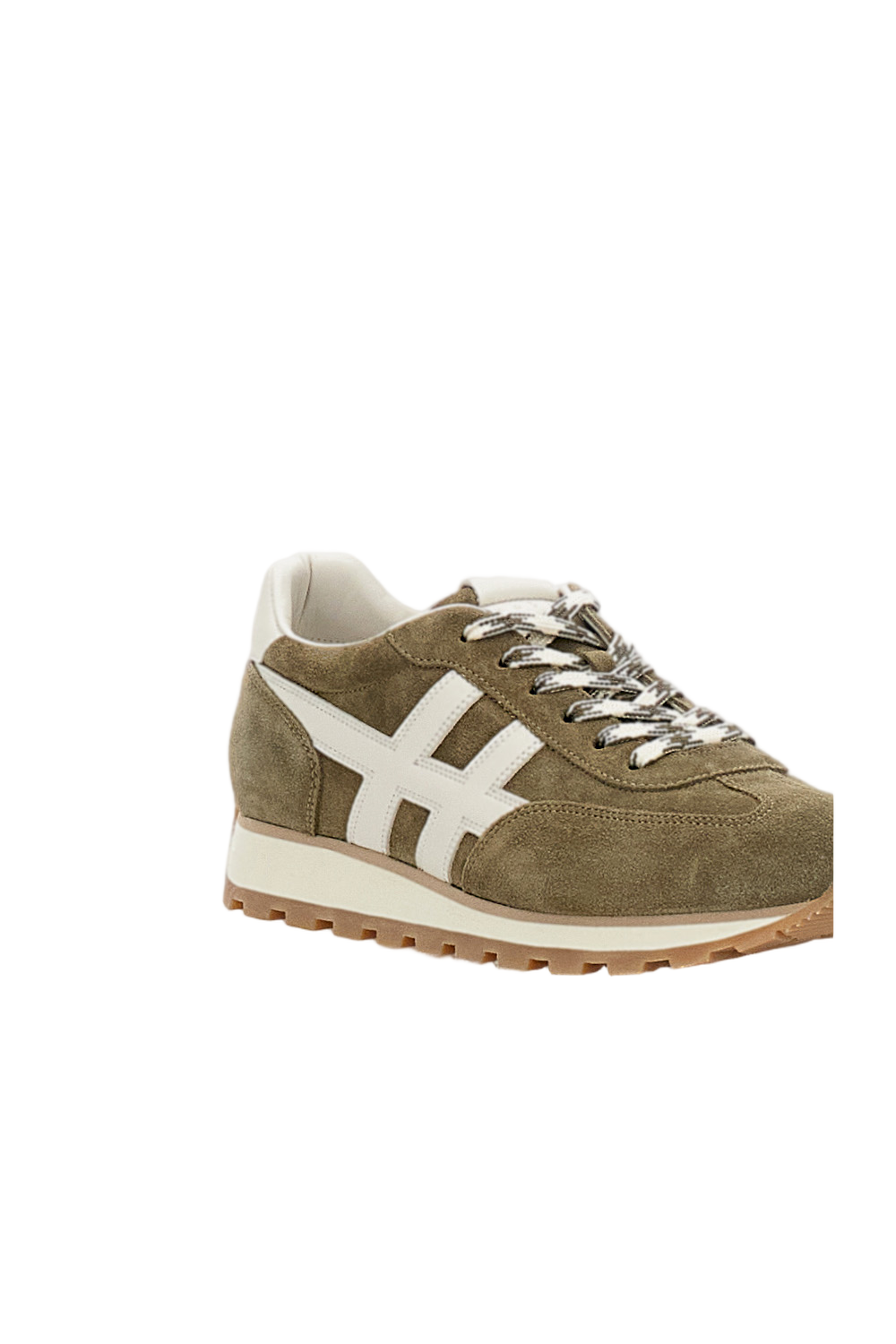 Low-Top Sneakers with Green Finish