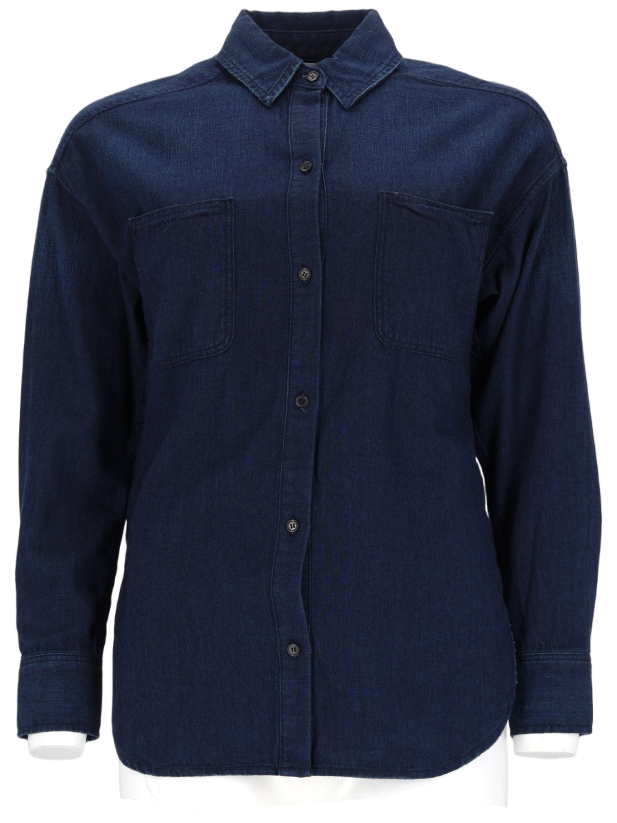 Dark Indigo Denim Shirt with Classic Collar