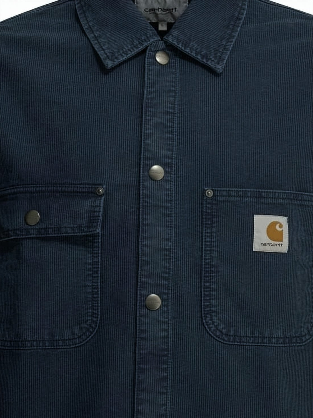 Black Structured Corduroy Patch Logo Shirt