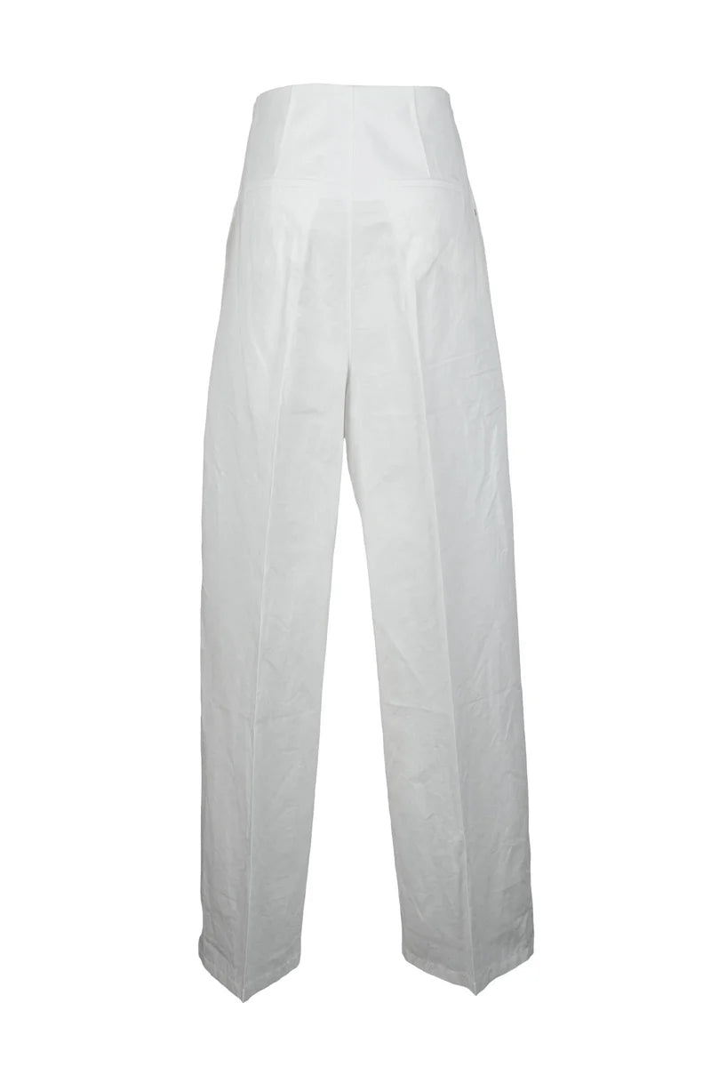 Cotton Linen Trousers - White