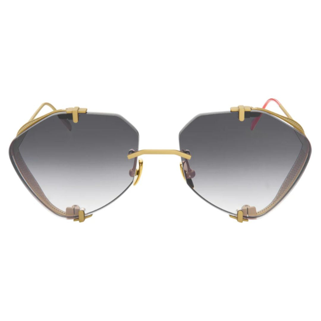 Khoid Kh-2 Geometric Titanium Sunglasses with Gradient Lenses