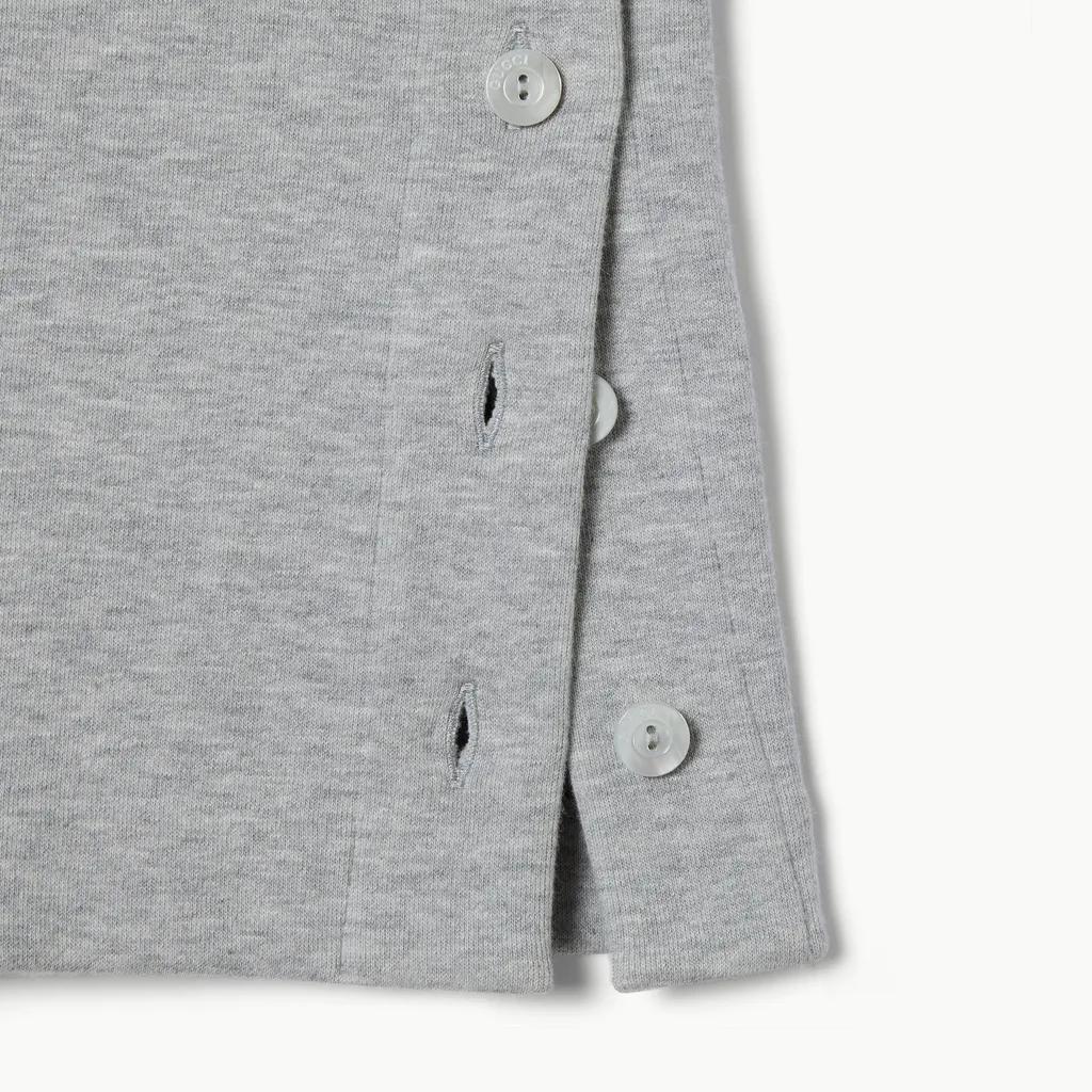 Grey Cotton-Polyamide Blend Joggers With Striped Waistband