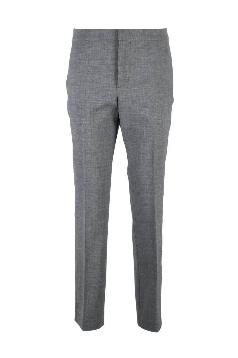 Wool Stretch Trousers - Grey
