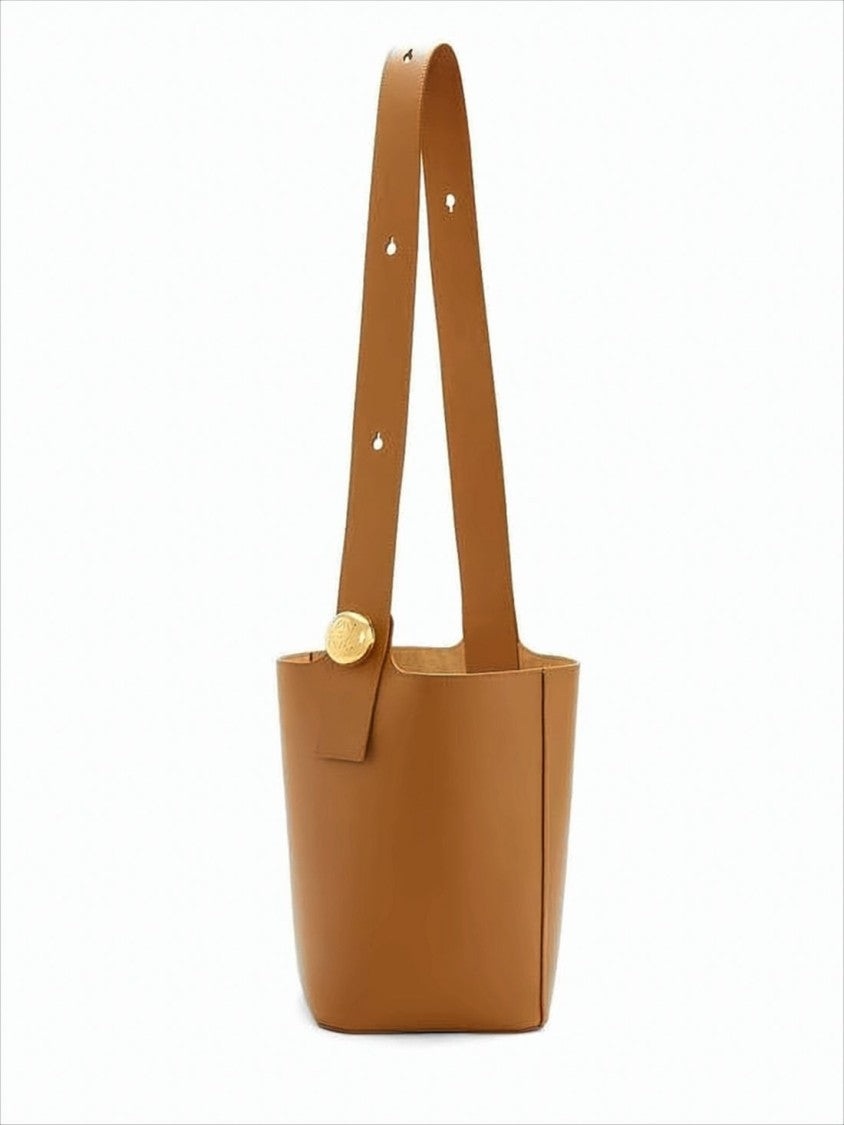 Structured Calf Leather Shoulder Bag