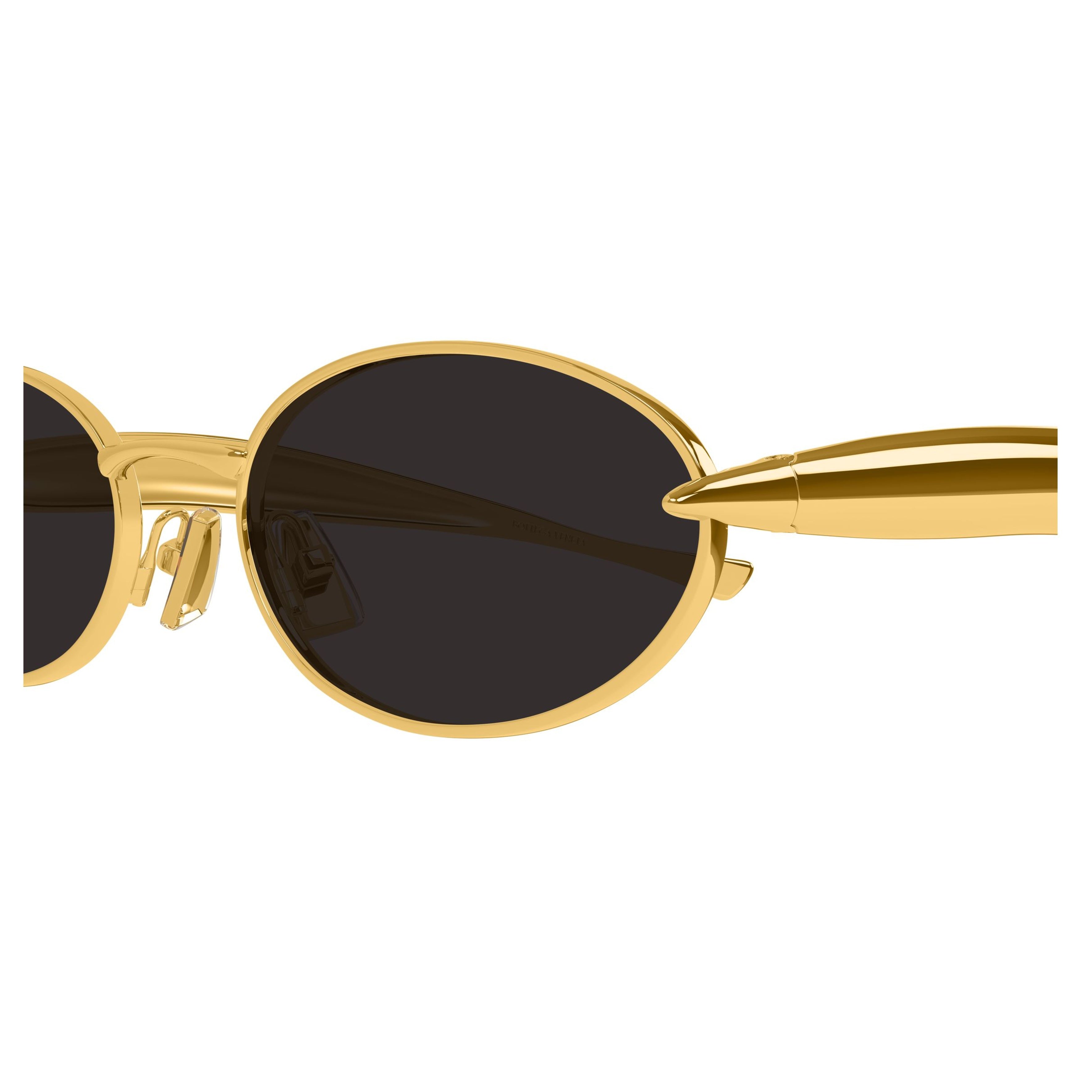Bv1386s Polished Gold Metal Oval Sunglasses