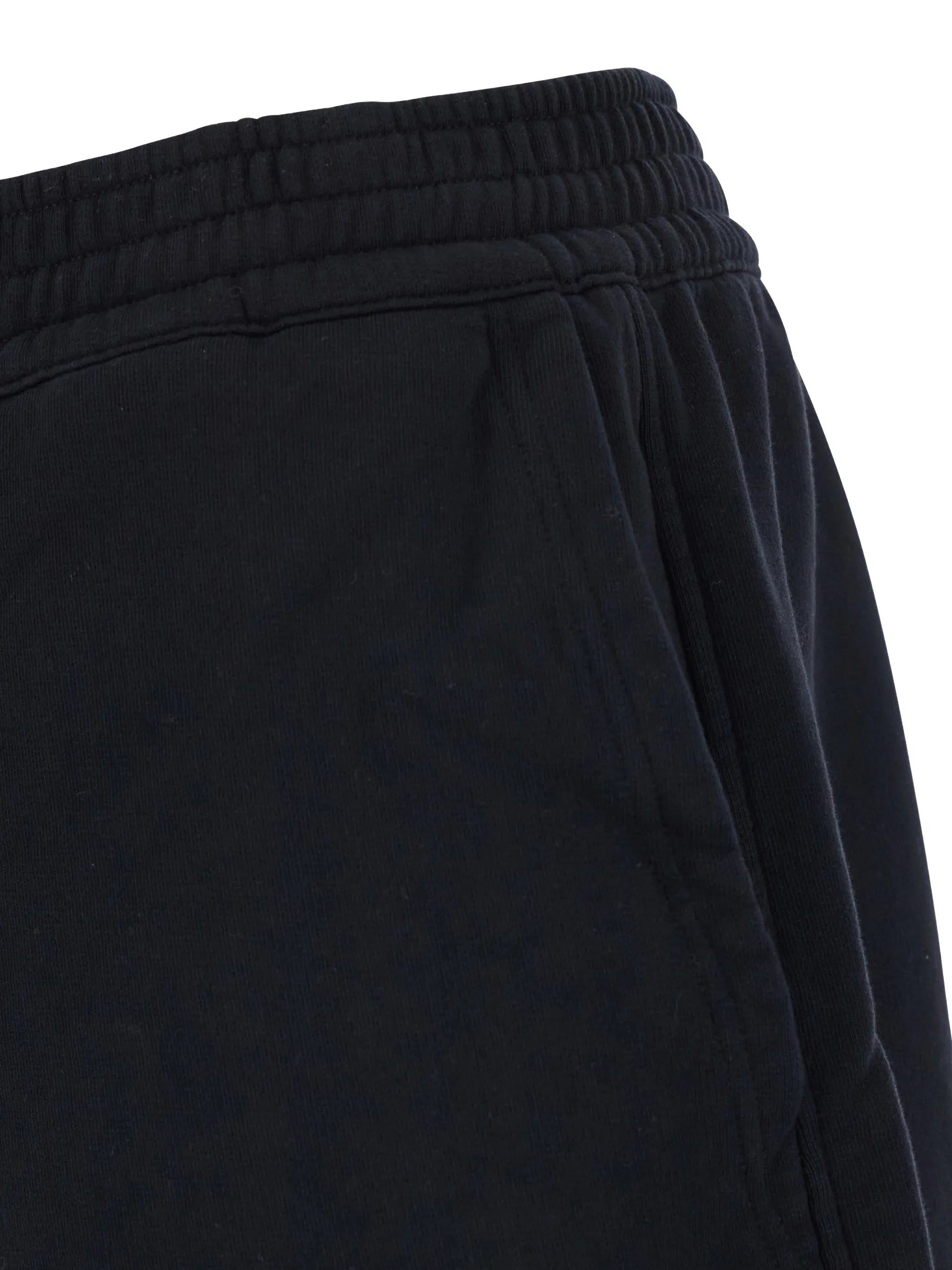 Regular Fit Black Cotton Elastic Shorts