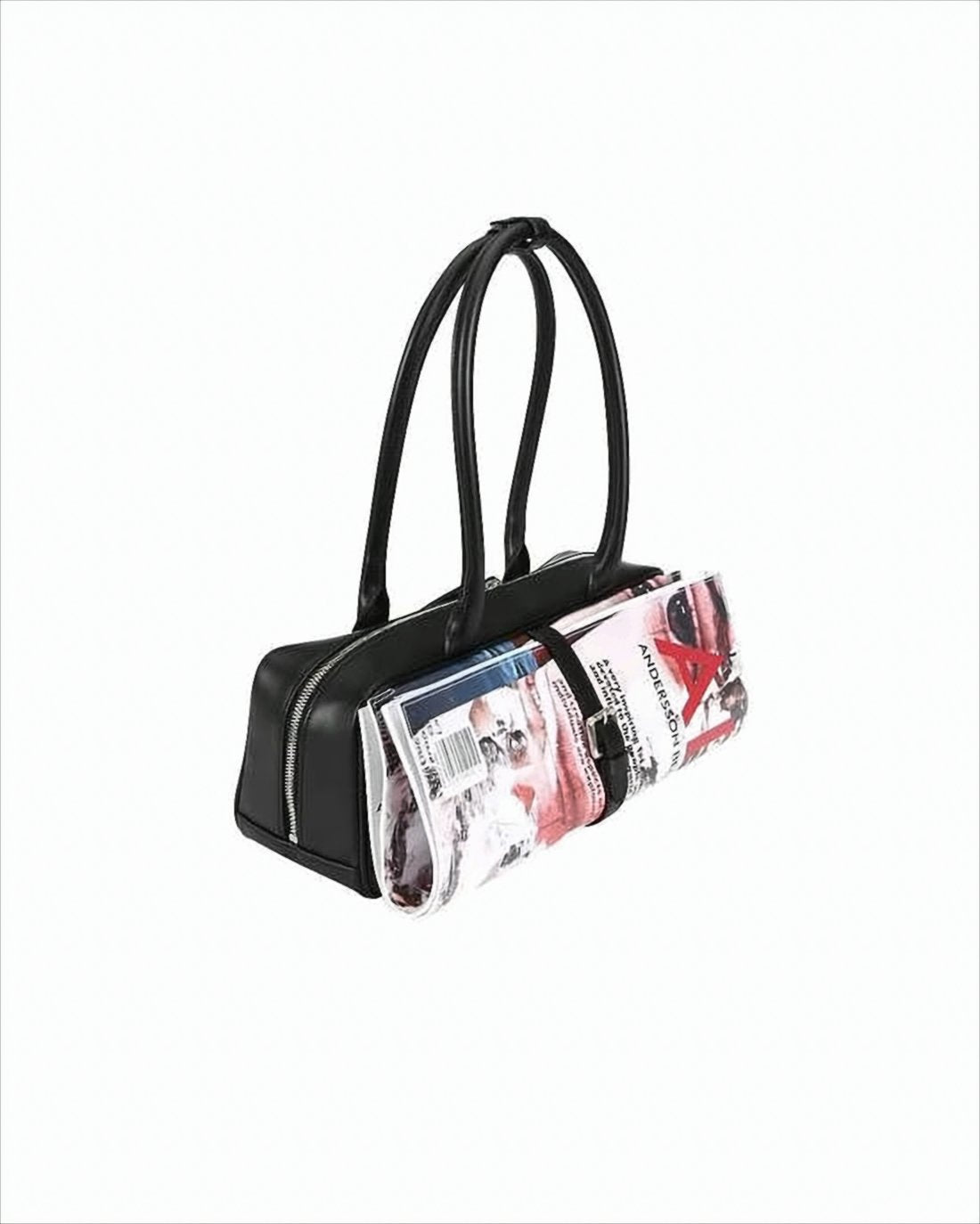 Contemporary Shoulder Bag with Graphic Print Flap