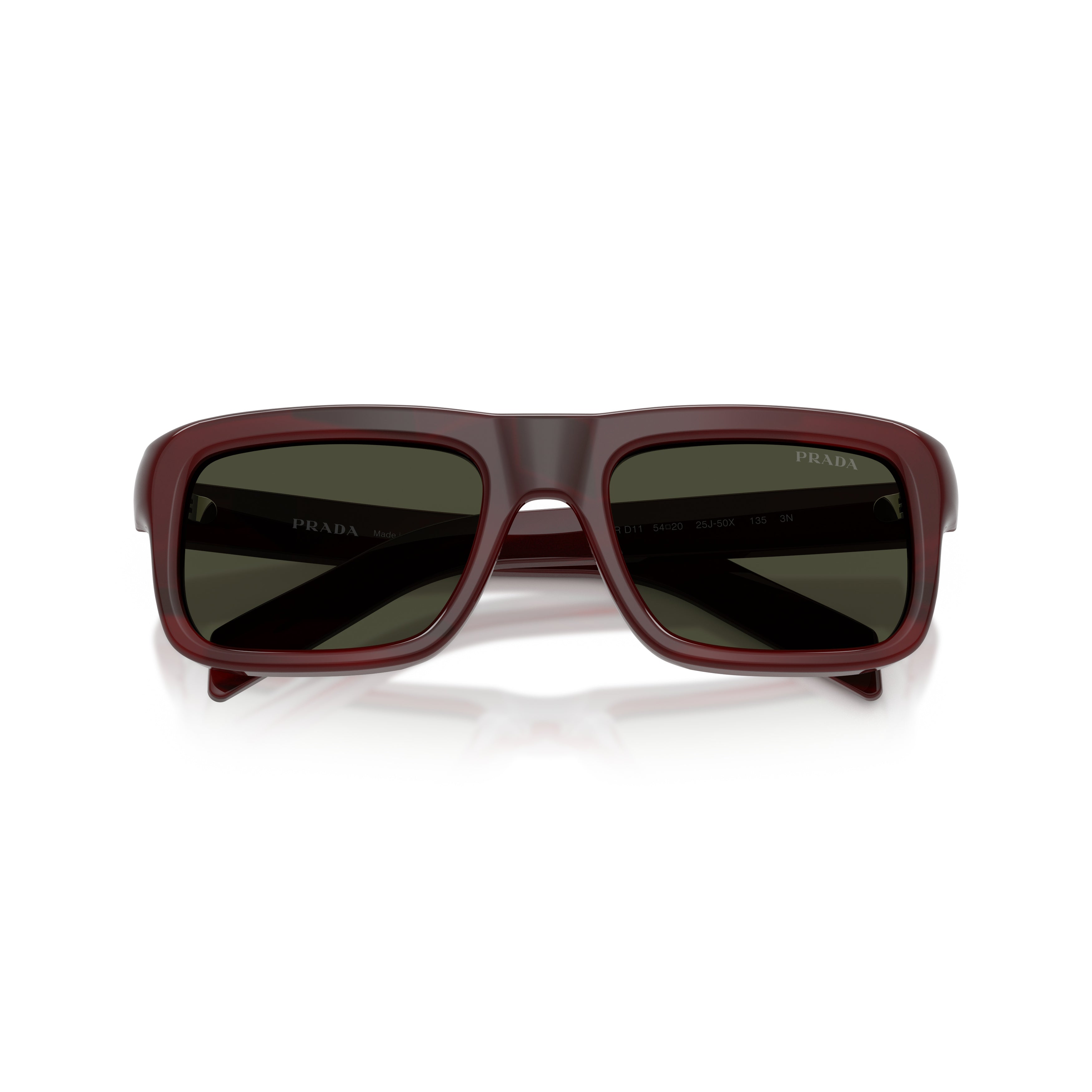 0pr D11s Thick Burgundy Rectangular Acetate Sunglasses