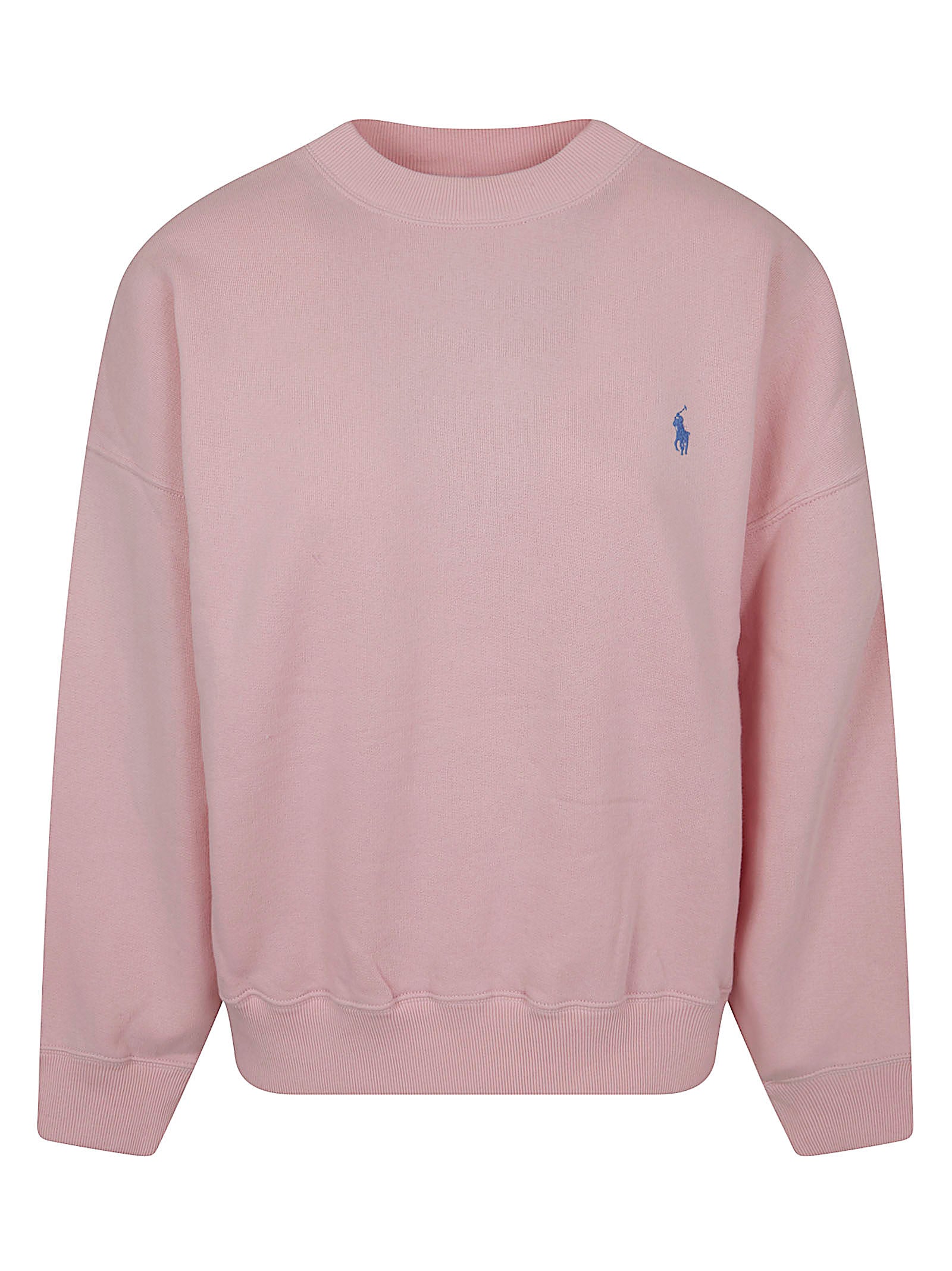 Cropped Sweater with Embroidered Logo